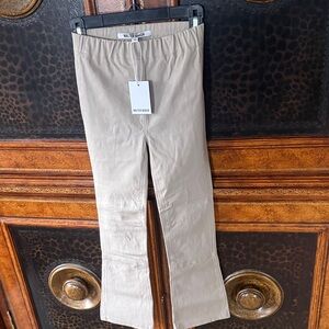 Walter Baker Tan Womenโs genuine leather bootcut pants, XS